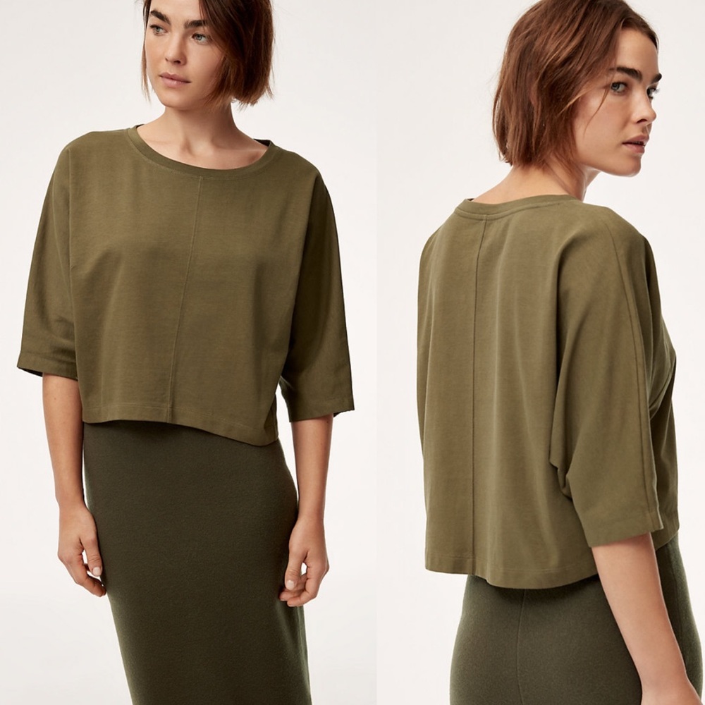 Aritzia Babaton The Group Black Rosie Crop Top L